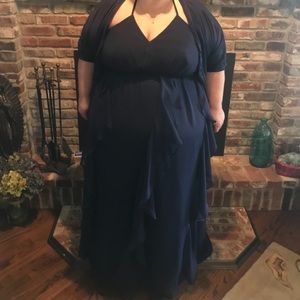 Chiffon Halter Cascading Bridesmaid dress